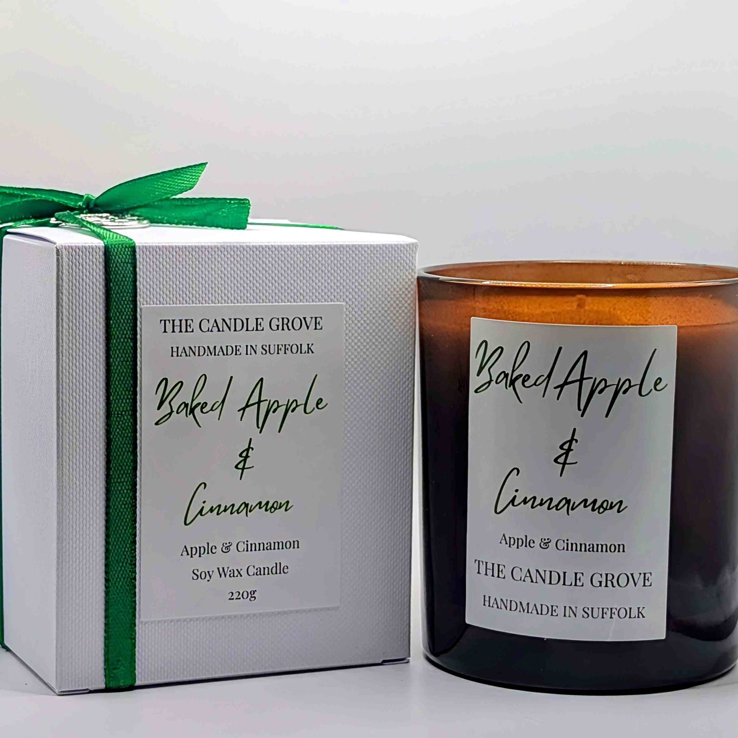Baked Apple and Cinnamon Handmade Luxury Soy Wax Candle 220g
