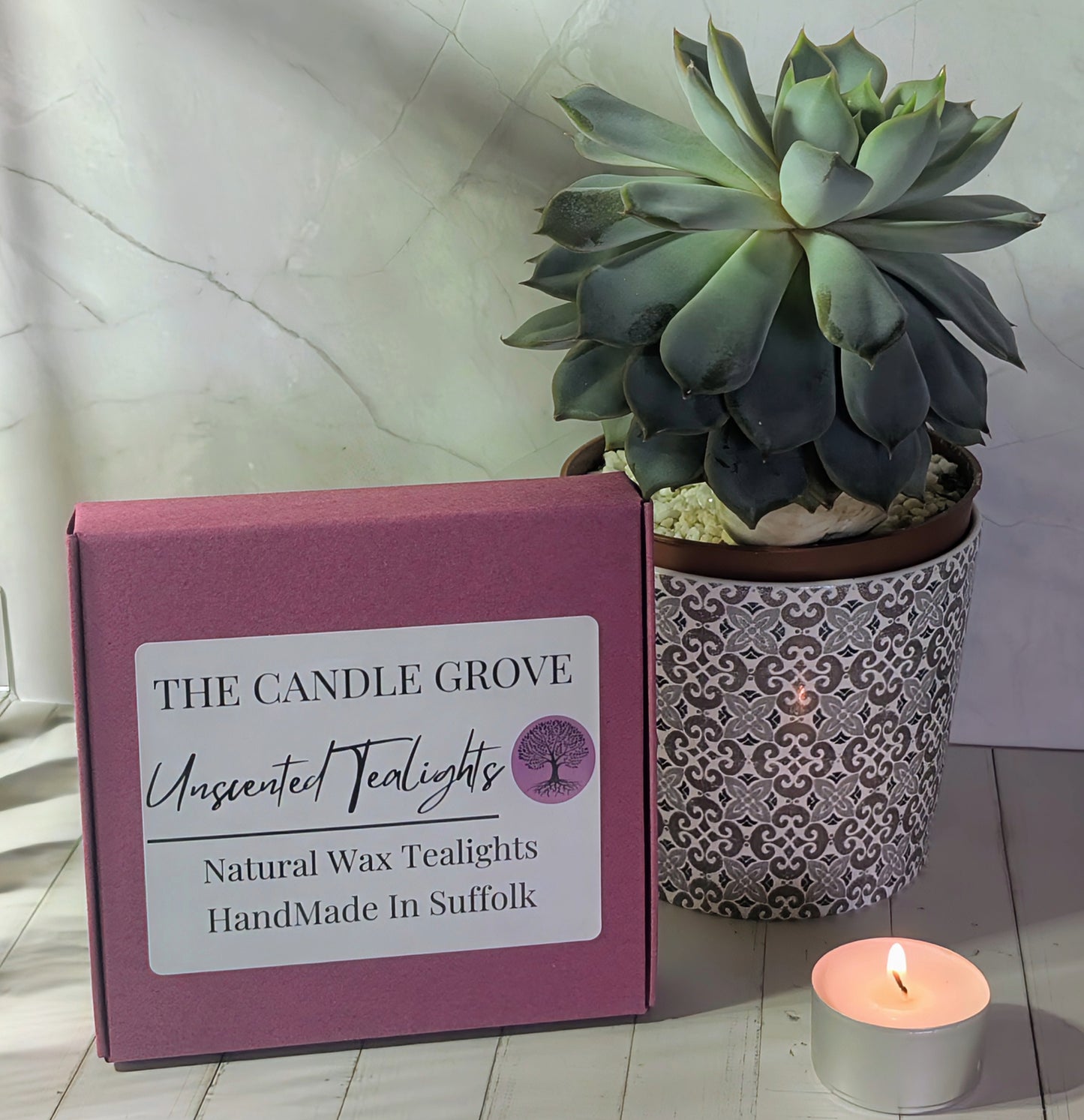 Natural Wax unscented Tealights.