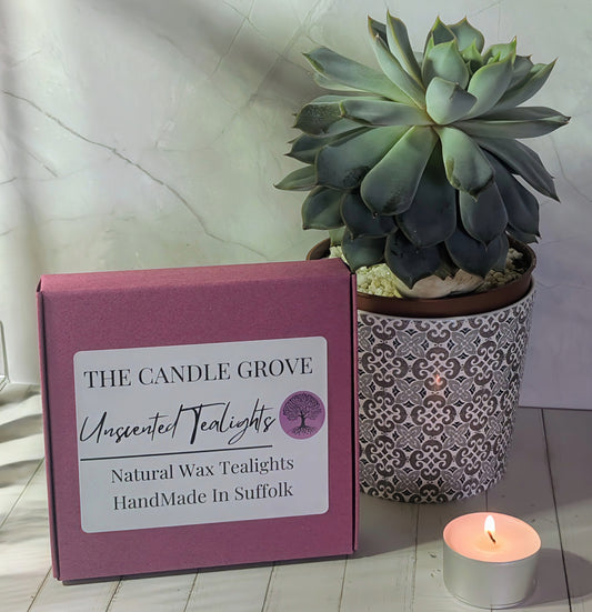 Natural Wax unscented Tealights.