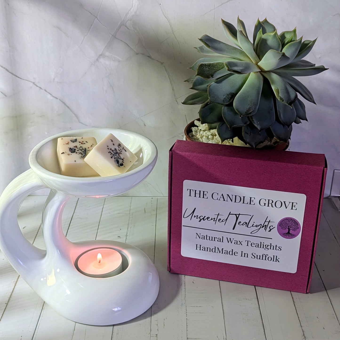 Natural Wax unscented Tealights.